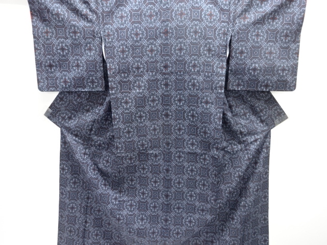 蜀江に華紋織り出し西陣伝承紬着物